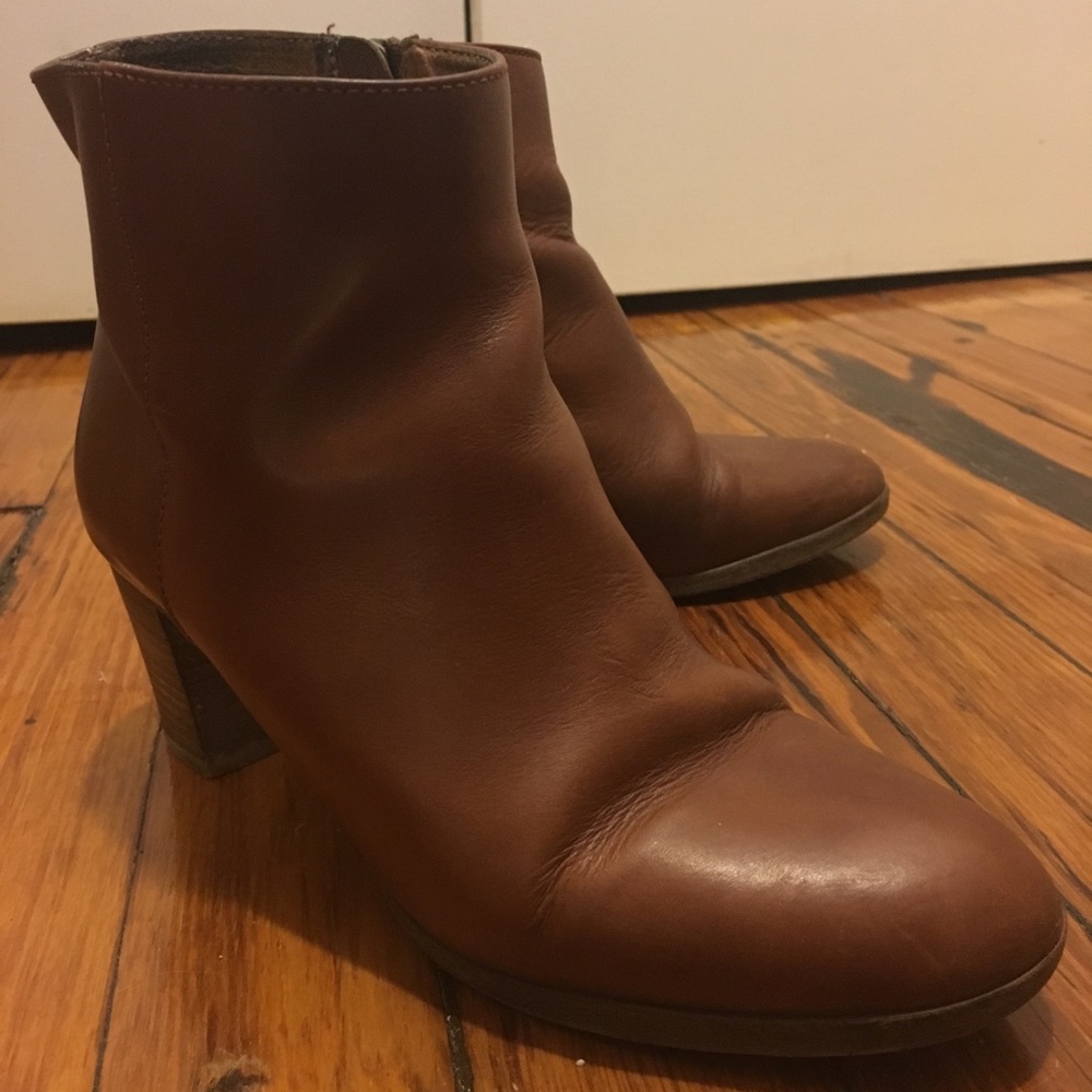 J Crew Brown Leather Ankle Boots (W, 7.5)